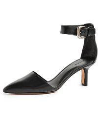 Vince - S Perri Pointed Toe Ankle Strap Heels Black Leather 10 M - Lyst
