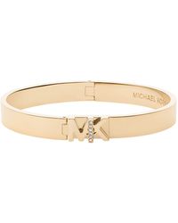 Michael Kors - Hardware Gold-tone Stainless Steel Bangle Bracelet - Lyst