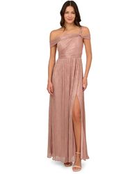 Adrianna Papell - Crinkle Metallic Gown - Lyst