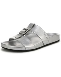 Franco Sarto - Braxton Slide Sandal Silver Leather 9.5 M - Lyst