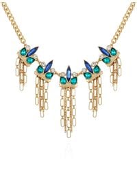 Guess - Collana con frangia frontale in pietra e catena - Lyst
