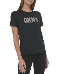 DKNY - Tee Crew Neck Stripe Logo T-shirt - Lyst