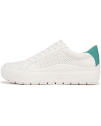 Dr. Scholls - S Time Off Platform Slip On Fashion Sneaker White/green Perf 6 M - Lyst