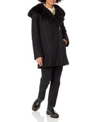 Kenneth Cole - Mixed Media Asymmetrical Zip Textured Wool - Lyst