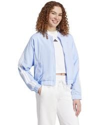 adidas - Essentials 3-stripes Woven Bomber Jacket - Lyst