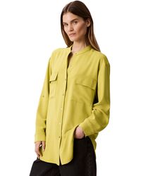 Calvin Klein - Crepe Relaxed Button-down Shirt - Lyst