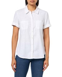 Nautica - Short Sleeve Linen Blend Button Up Collared Camp Shirt - Lyst
