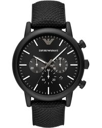 armani chronograph watch black