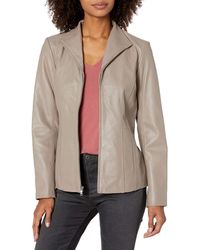 Cole Haan - Leather Wing Collared Jacket - Lyst