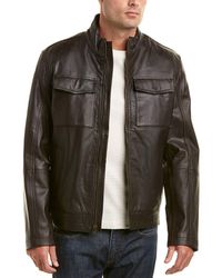 Cole Haan - Leather Jacket - Lyst