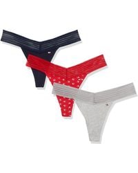Tommy Hilfiger - Womens Underwear Cotton Lace Thong - Lyst