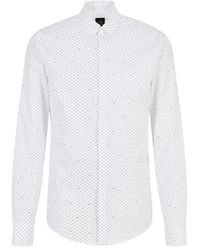 Emporio Armani - A | X Armani Exchange Stretch Cotton Poplin Long Sleee Button Up Shirt - Lyst