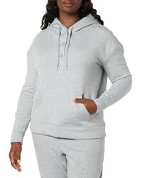 Amazon Essentials - Fleece Long Sleeve Henley Hoodie - Lyst