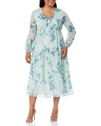 Adrianna Papell - Floral Chiffon Tiered Dress - Lyst