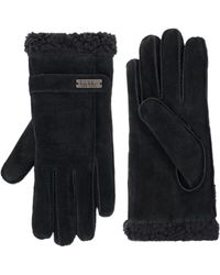 Nicole Miller - Suede Leather Gloves Warm For Cold Weather Sherpa - Lyst