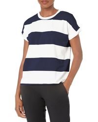 Andrew Marc - Creck Neck Rugby Stripe Short Sleeve T-shirt - Lyst