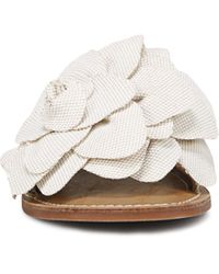 Franco Sarto - S Tina Fashion Slide Flat Sandal Natural Beige Flower 7.5 M - Lyst