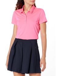 adidas - Standard Solid Performance Short Sleeve Polo Shirt Solar Pink - Lyst