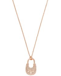 Michael Kors - Brass And Pavé Crystal Pendant Necklace For - Lyst