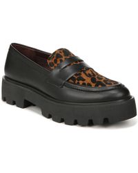 Franco Sarto - S Balin Lug Sole Chunky Loafer Black And Leopard 5 M - Lyst