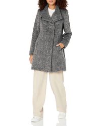 Kenneth Cole - Asymmetrical Pressed Boucle Wool Coat - Lyst