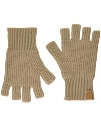 Vince - S Boiled Cashmere Fingerless Rib Knit Glove,oak Buff,os - Lyst