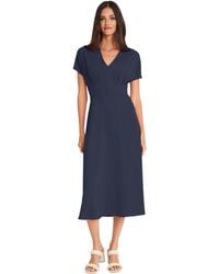 Maggy London - Dresses Versatile V-neck Short Sleeve A-line Midi Dress For | Wedding Guest Dresses For - Lyst