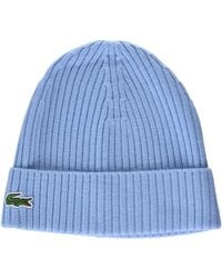 Lacoste - Mens Small Croc Ribbed Knit Beanie Hat - Lyst