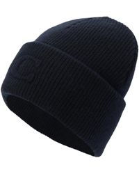 COACH - Embossed C Knit Beanie Deep Blue - Lyst