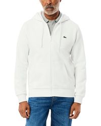 Lacoste - Non-brushed Fleece Half Zip Hoodie - Lyst