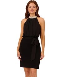 Adrianna Papell - Pearl Mock Neck Jersey Dress - Lyst