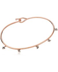 Tai Mini Charm Rose Gold/clear Cuff Bracelet - Metallic