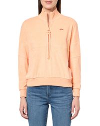 Lacoste - 's Oversize High Neck Zipped Fleece Sweatshirt - Lyst