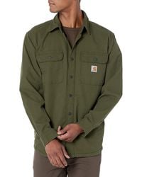 Carhartt - Big Rugged Flex Relaxed Fit Canvas Fleece Lined Shirt Jac - Lyst