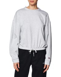 Champion - , , Pullover Sweatshirt With Drawstring, Crew For , Oxford Gray C Logo, Xx-large - Lyst