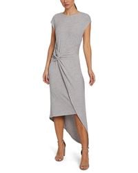 Laundry by Shelli Segal - Midi Cap Sleeve Asymmetrical Knot Front Dresses - Lyst