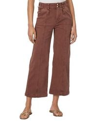 PAIGE - Brooklyn Crop Wide Waistband Double Button Jean - Lyst