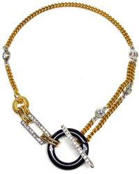Ben-Amun - Ben-amun 24k Gold Plated Made In New York Two Tone Art Deco Necklace - Lyst