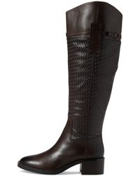 Franco Sarto - S Colt Tall Wide Calf Knee High Boot Dark Brown Leather 8.5 M - Lyst