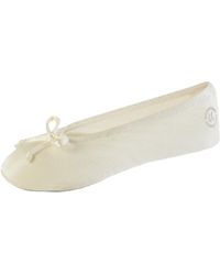 Isotoner - Ballerina Slippers For – Soft Satin House Shoes With Bow And Suede Sole – Classic Comfy Travel And Bedroom Slippers – Cute - Lyst