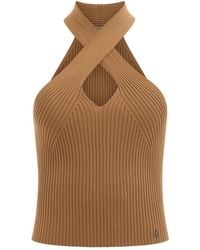 Guess - Sleeveless Claire Halter Swtr Top - Lyst