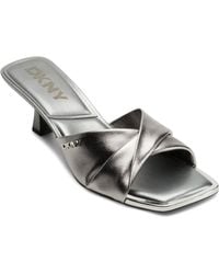 DKNY - Jolaine Twist-mid Everyday Cushioned Insole Footwear Heeled Sandal - Lyst