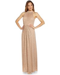 Adrianna Papell - Metallic Mesh Gown - Lyst
