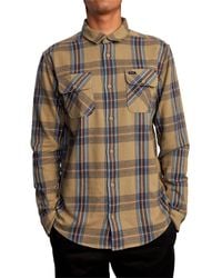RVCA - Mens Standard Fit Long Sleeve Up Flannel Button Down Shirt - Lyst
