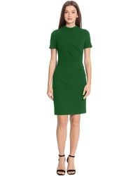 Maggy London - Pintuck Detailed Mock Neck Dress Career Office Workwear Occasion Event Guest Of - Lyst