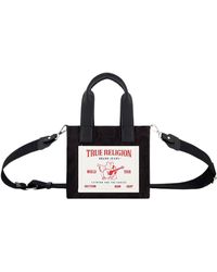 True Religion - Tote, Mini Travel Shoulder Bag With Adjustable Strap, Black Denim - Lyst