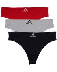 adidas - Seamless Thong Underwear 3-pack Panties - Lyst