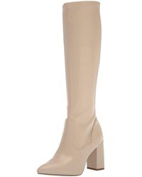 Franco Sarto - S Katherine Pointed Toe Knee High Boots Cashmere White Stretch 9.5 M - Lyst