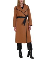 Tahari - Double-faced Luxury Soft Wool Blend Long Line Wrap Coat - Lyst