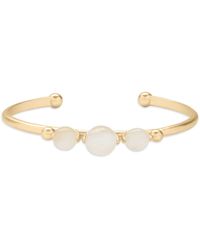 Lucky Brand - Carved Stone Cuff Bracelet,gold,one Size - Lyst